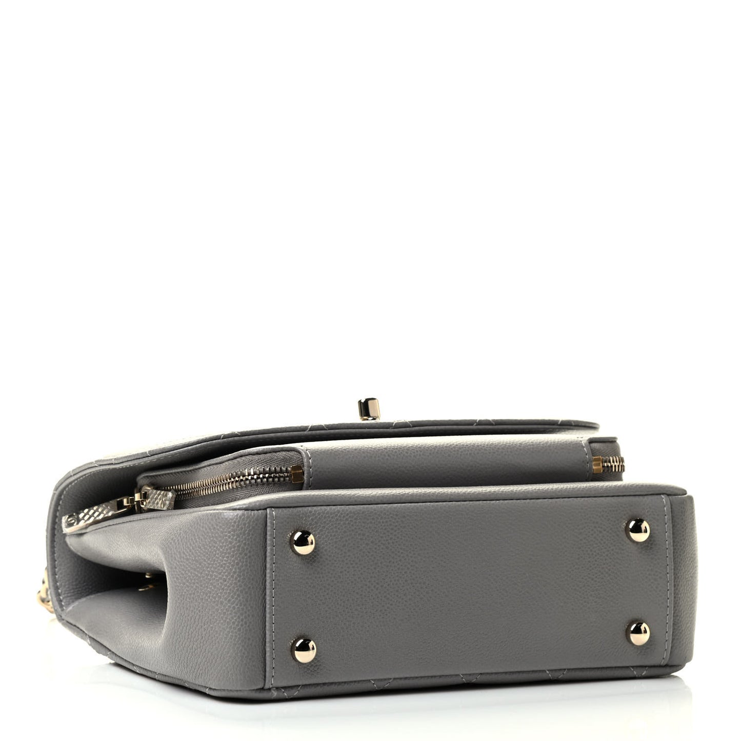 Caviar Quilted Medium Business Affinity Flap Grey