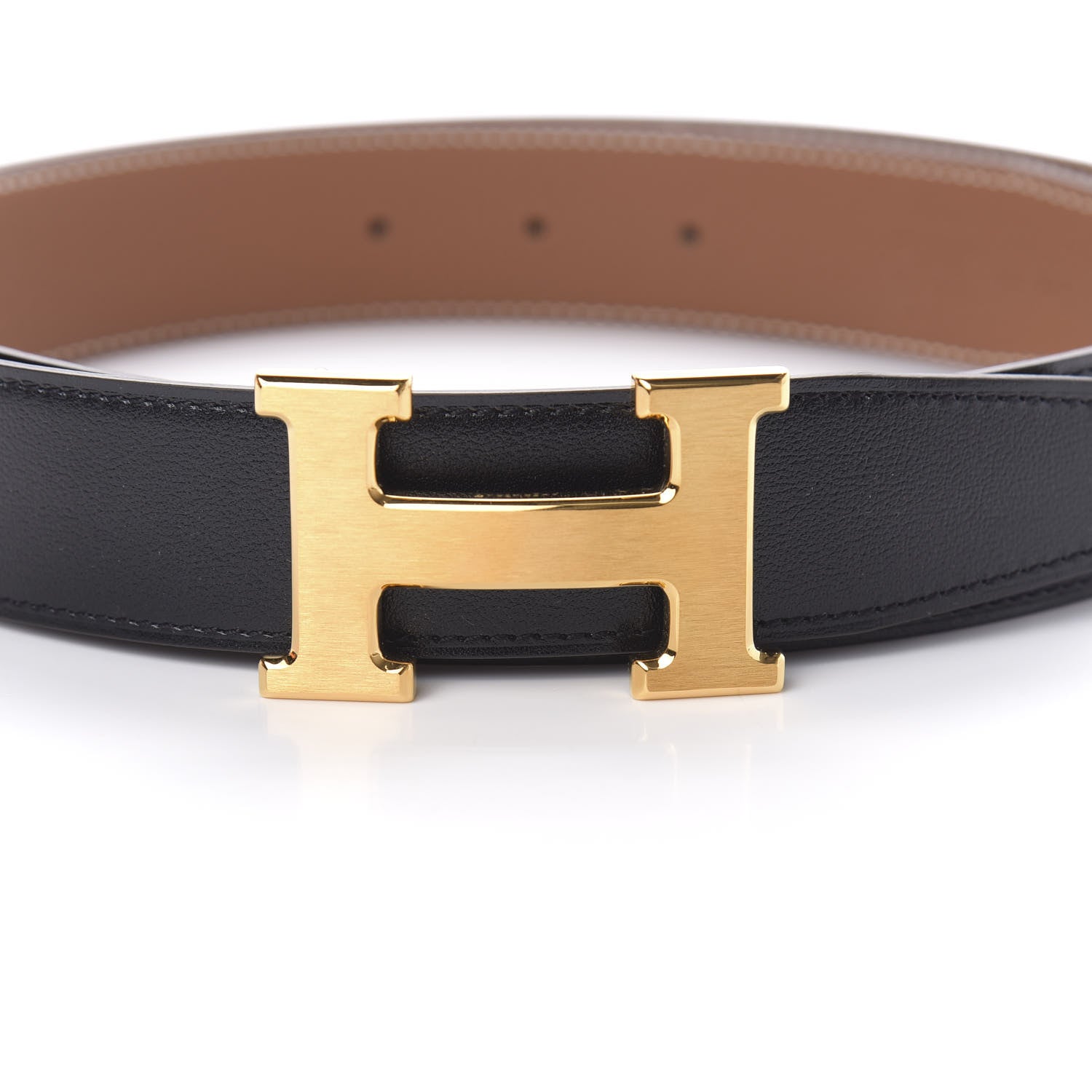 Hermes Box Togo H Belt 90 Black Gold 6 of 7