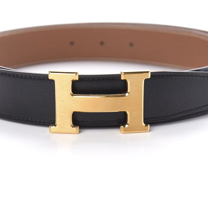 Hermes Box Togo H Belt 90 Black Gold 6 of 7