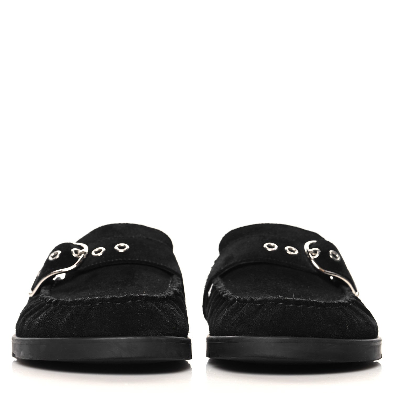 Hermes Suede Calfskin Go Mules 37.5 Black 3 of 9