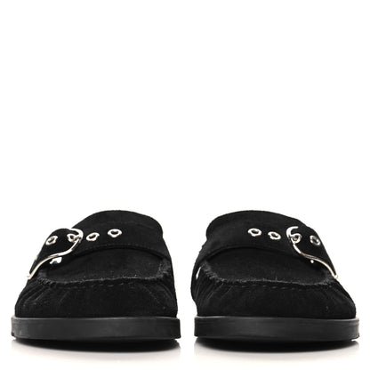 Hermes Suede Calfskin Go Mules 37.5 Black 3 of 9