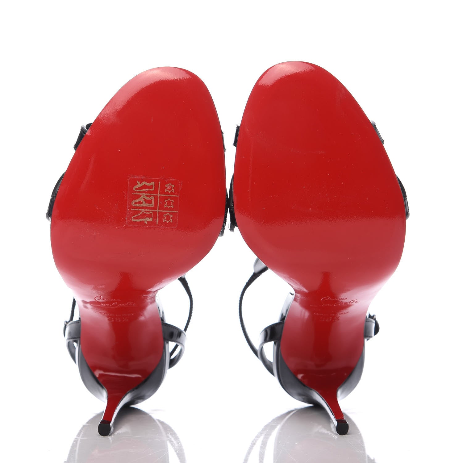 Christian Louboutin Patent Double L 100 T-Strap Sandals 36.5 Black 5 of 7