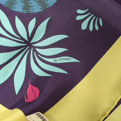Hermes Silk Les Leopards Scarf 90 Jaune Vif Marine Canard 3 of 5