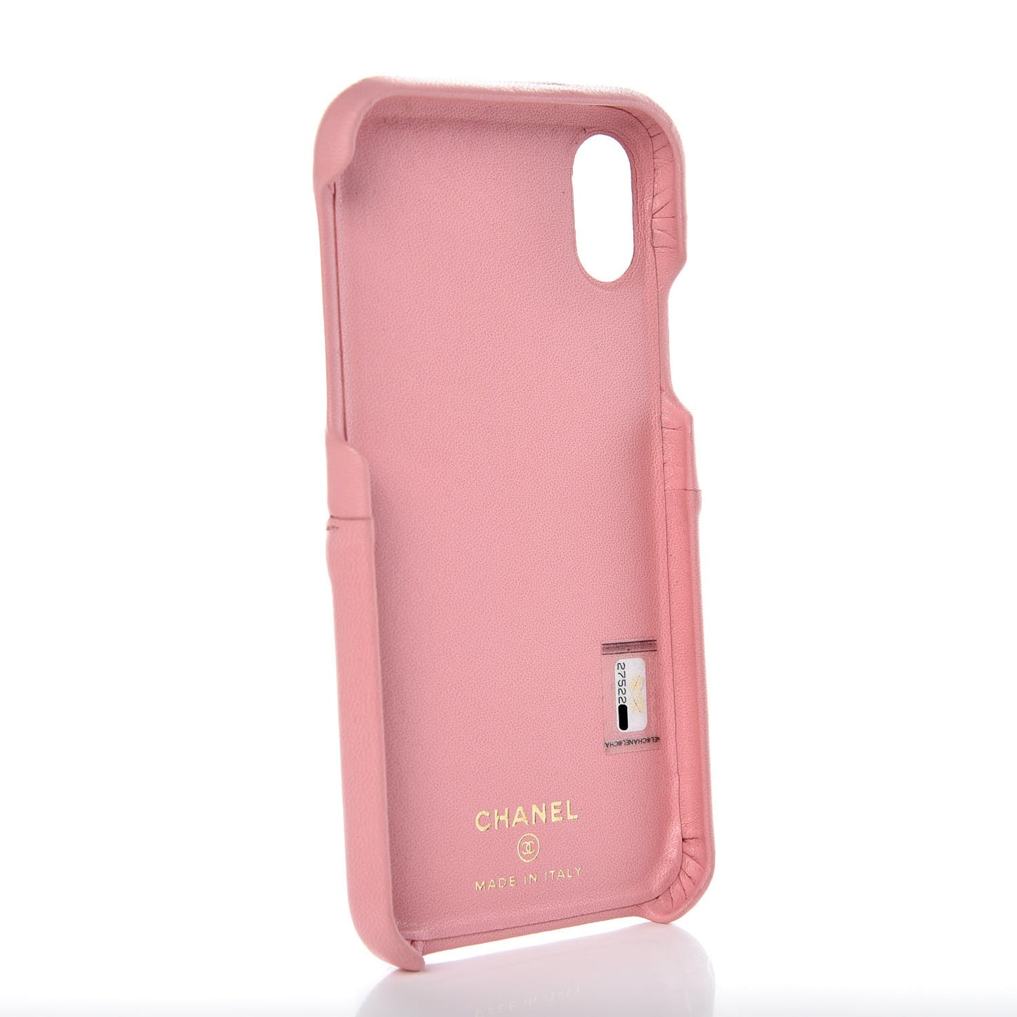 Lambskin Quilted iPhone X Coco Tech Case Pink