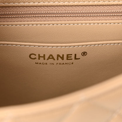 Chanel Shiny Caviar Quilted Small Flap Bag Top Handle Dark Beige 6 of 11