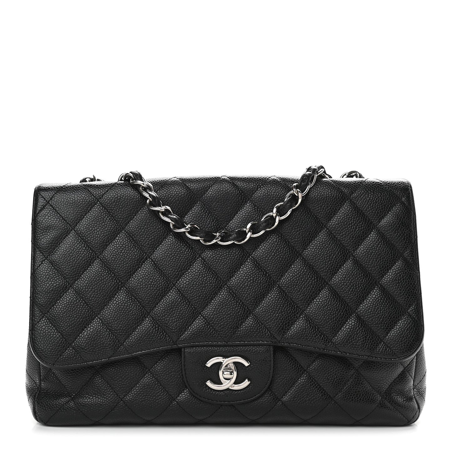 Caviar Quilted Jumbo Single Flap Black
