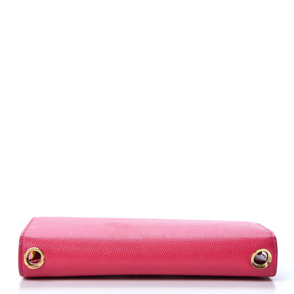Saint Laurent Grain De Poudre Classic Monogram Cassandre Wallet Fuchsia 11 of 12