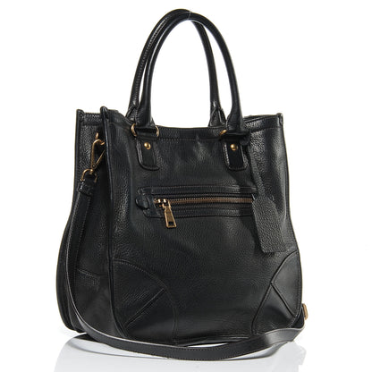Prada Deerskin Zipper Detail Tote Black 3 of 8