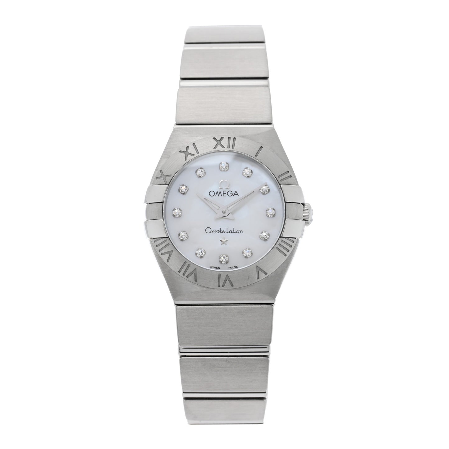 Stainless Steel Diamond Mother of Pearl 24mm Constellation Quartz Watch 123.10.24.60.55.001