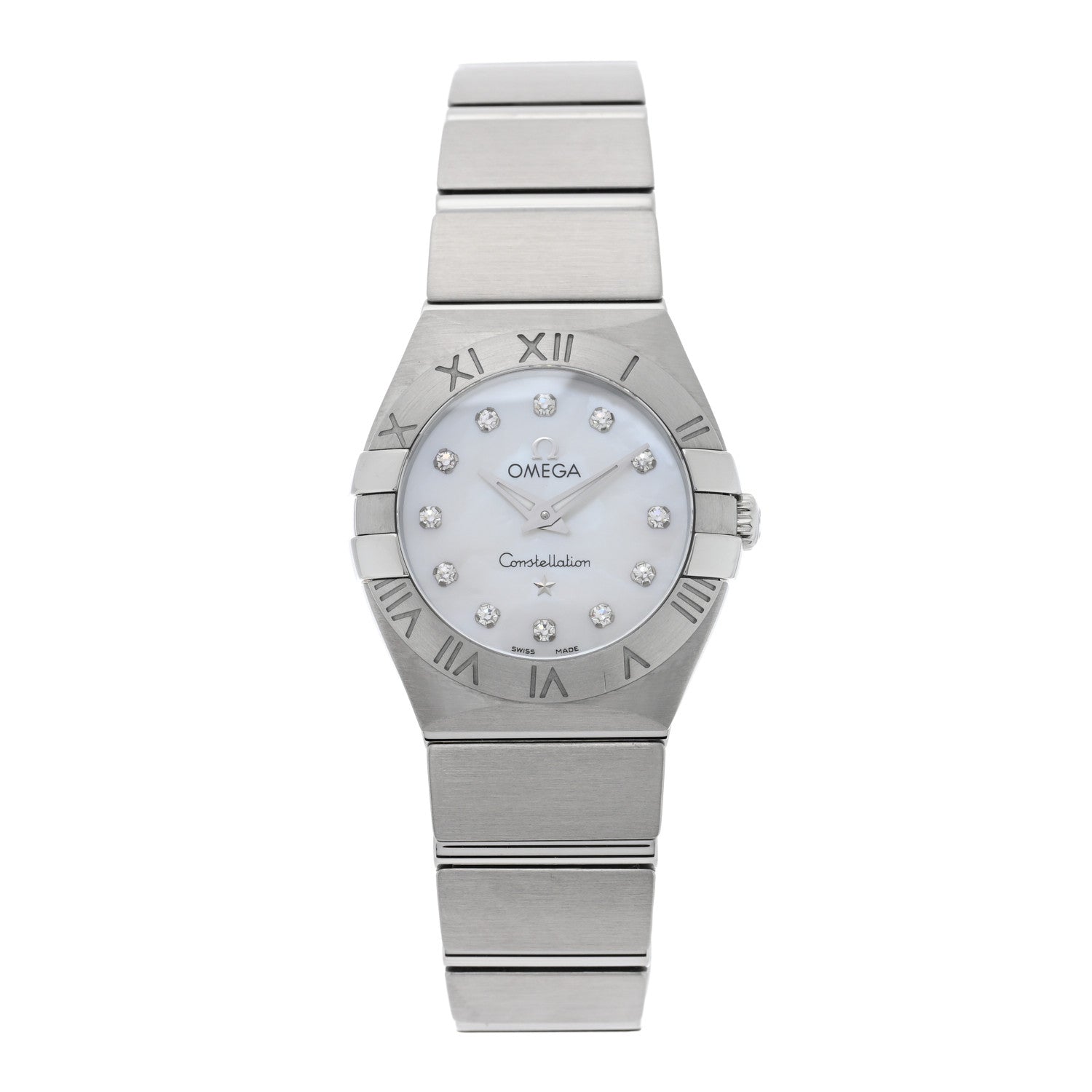 Omega Stainless Steel Diamond Mother of Pearl 24mm Constellation Quartz Watch 123.10.24.60.55.001 1 of 4