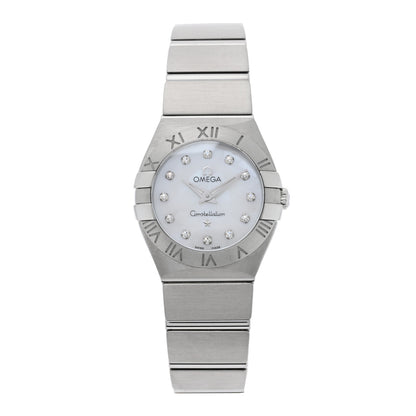 Omega Stainless Steel Diamond Mother of Pearl 24mm Constellation Quartz Watch 123.10.24.60.55.001 1 of 4