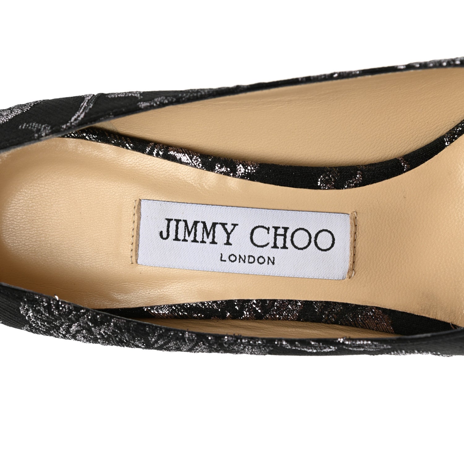 Jimmy Choo Floral Brocade Pointy Toe Love 85 Pumps 36.5 Black Steel 7 of 8