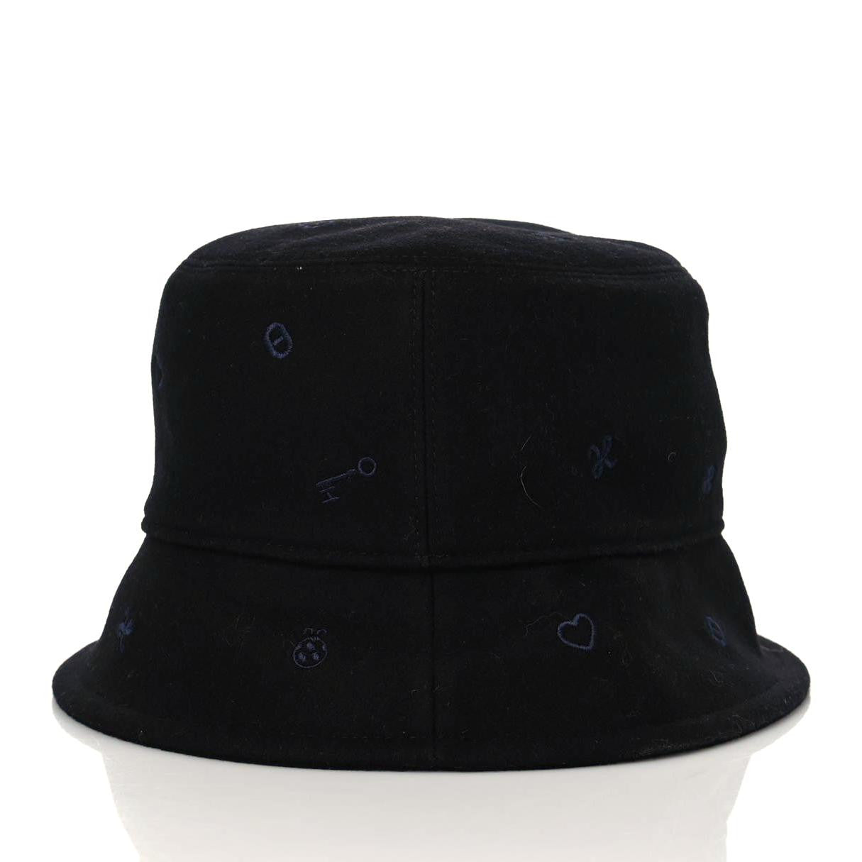 Hermes Cashmere Debbie Charms Bucket Hat 59 Black 7 of 7