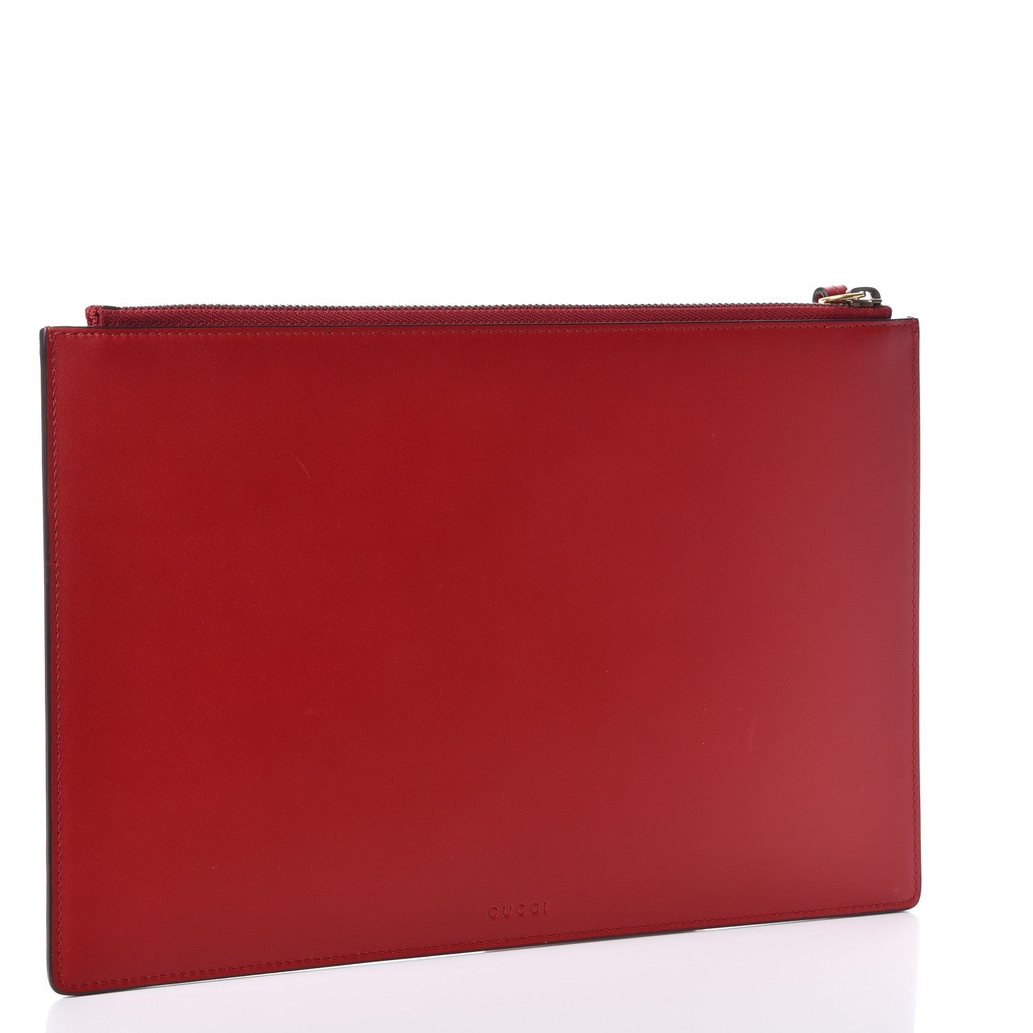 Gucci Calfskin GucciGhost Print Pouch Hibiscus Red 3 of 10