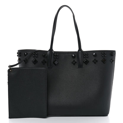 Christian Louboutin Calfskin Empire Spike Studded East West Cabata Tote Black 3 of 12