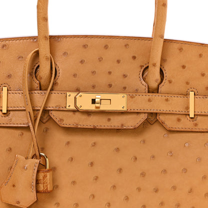 Hermes Ostrich Birkin 30 Gold 7 of 10