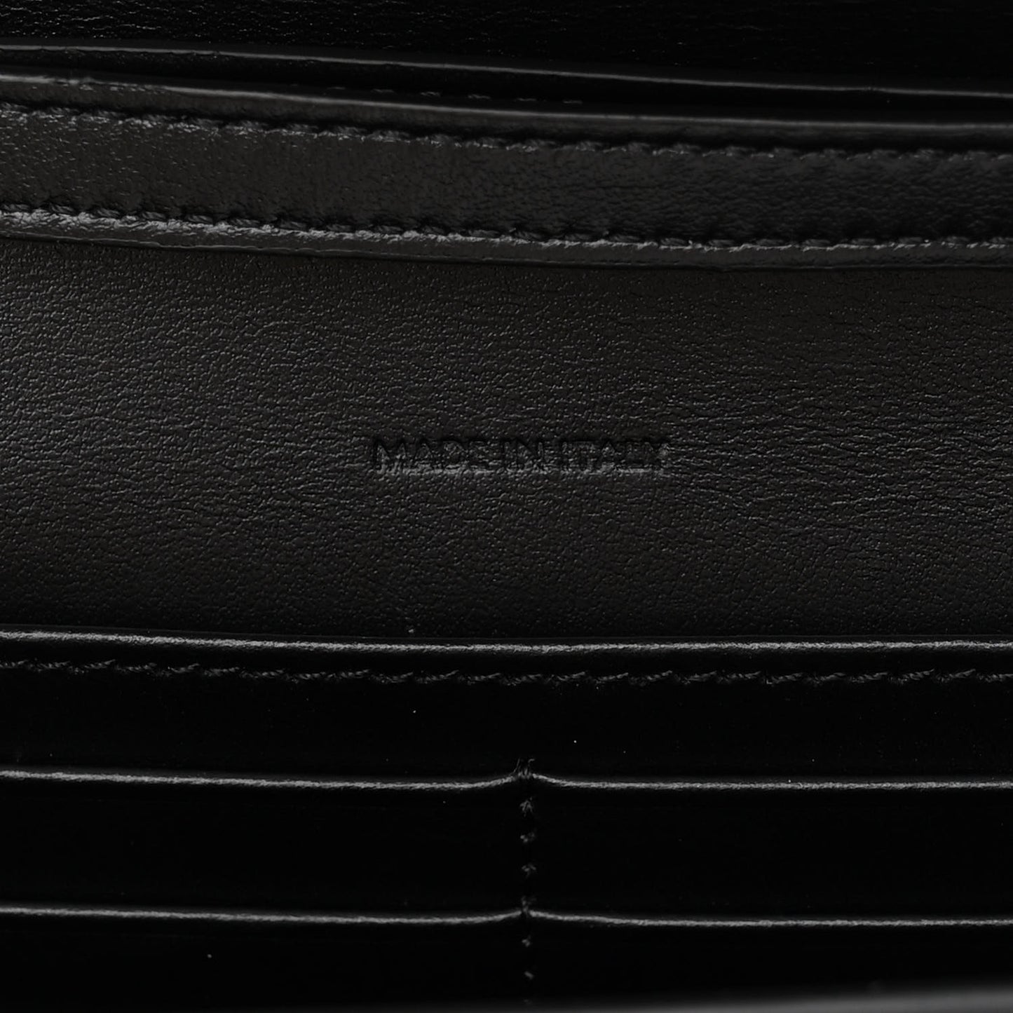 Shiny Calfskin Triomphe Margo Wallet on Chain Black