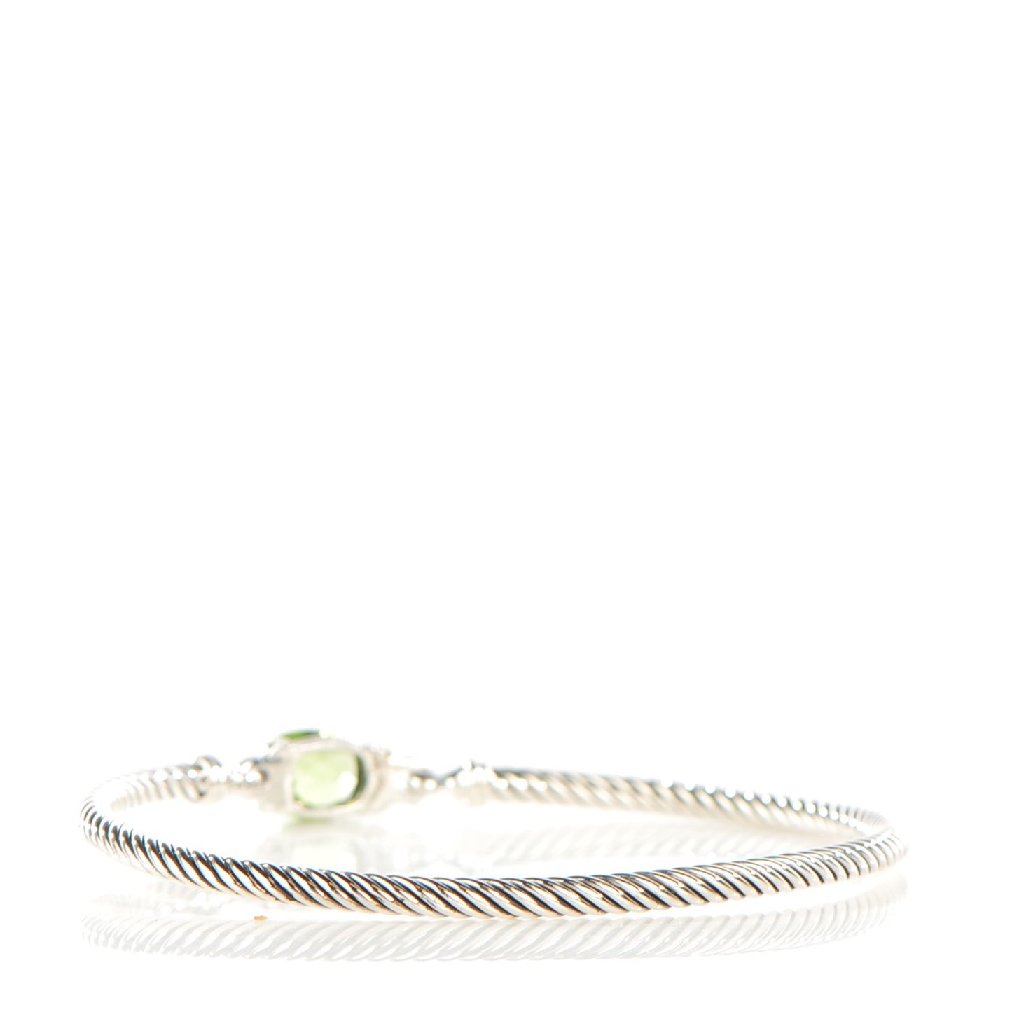 Sterling Silver Diamond Peridot 3mm Petite Wheaton Bracelet