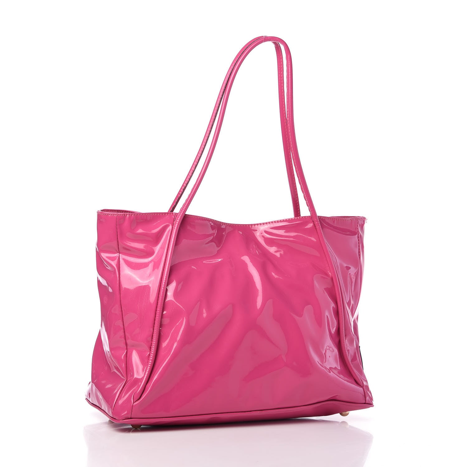 Valentino Garavani Patent Lacca Bow Tote Pop Fuxia 3 of 12