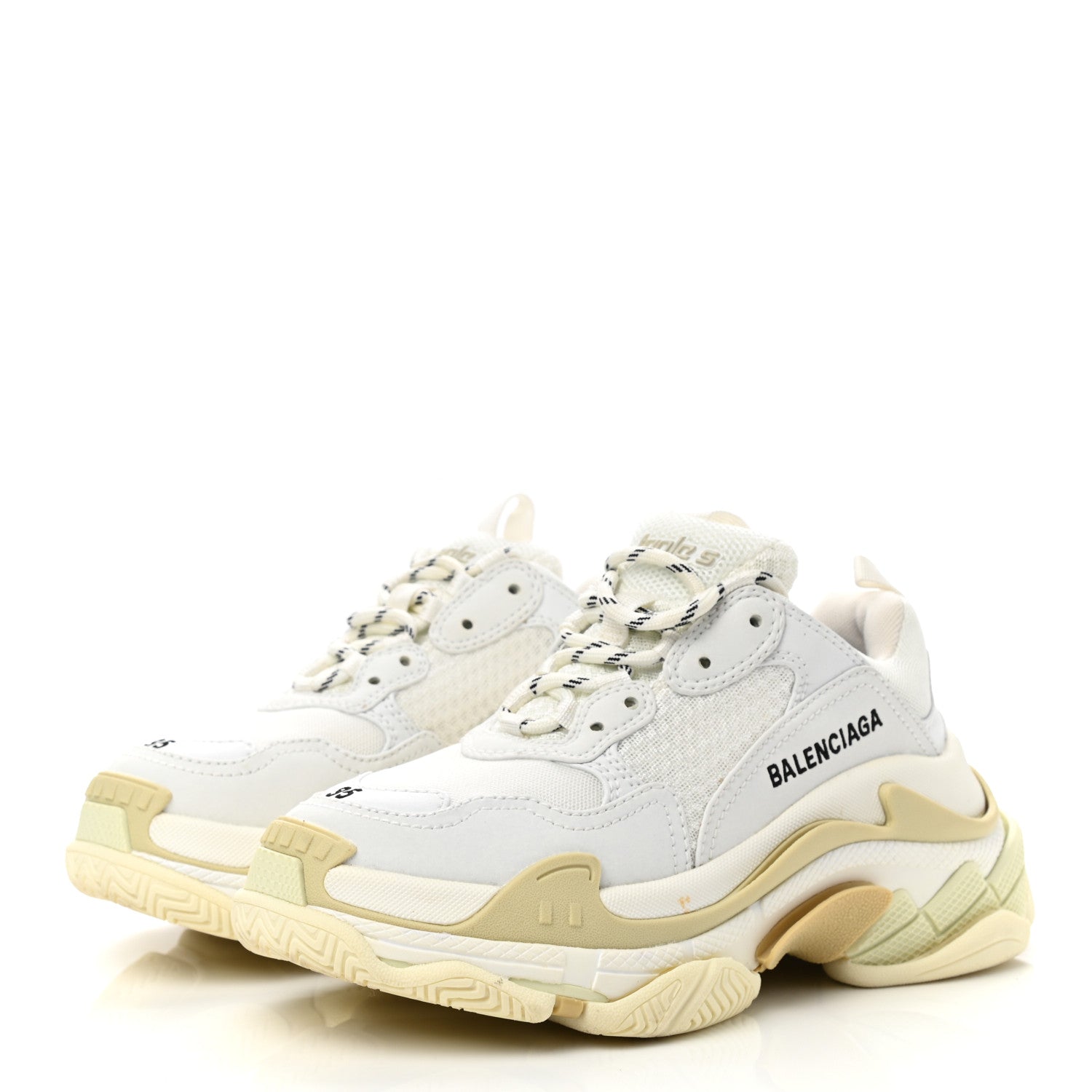 Balenciaga Fabric Mesh Womens Triple S Sneakers 35 White 3 of 9