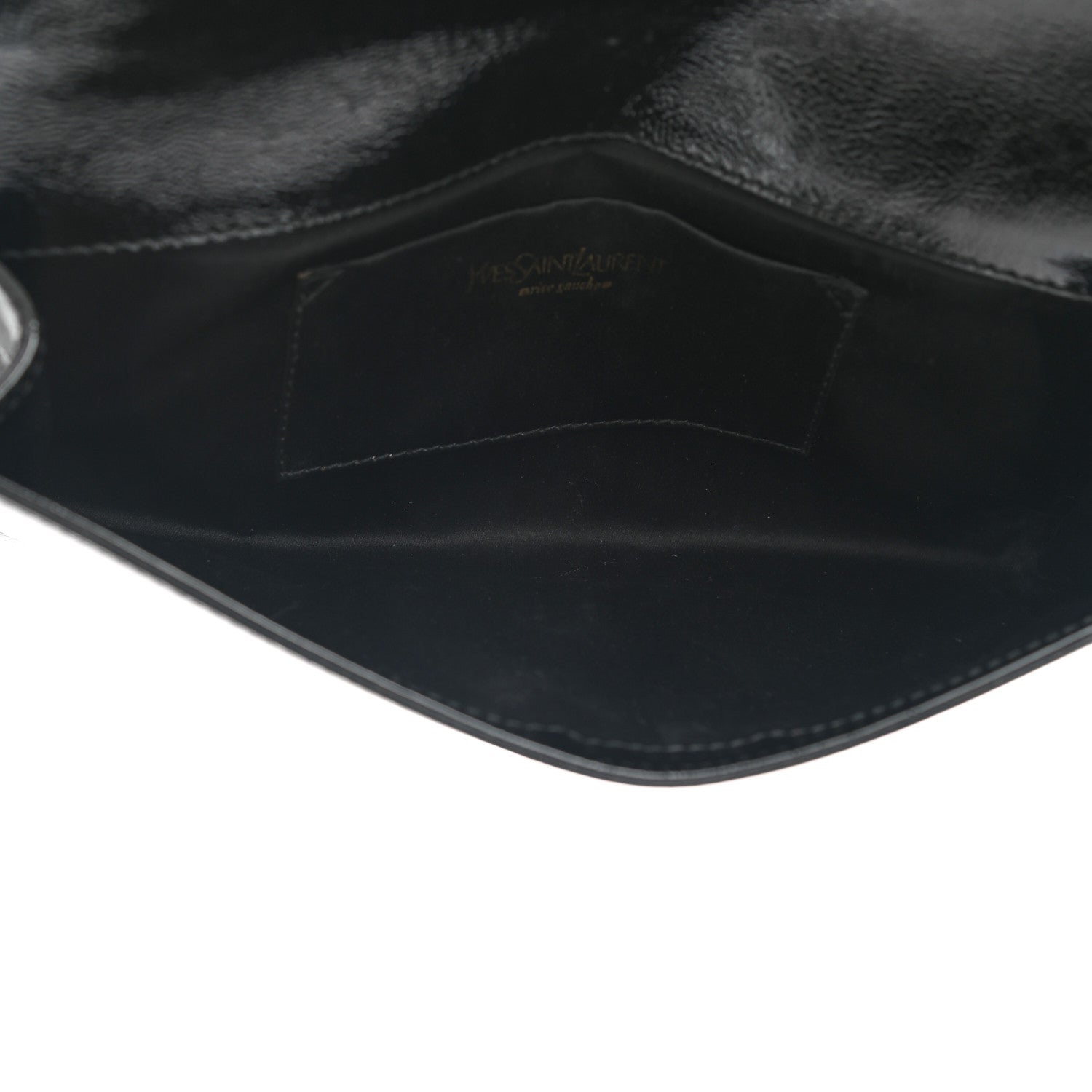 Saint Laurent Textured Patent Monogram Belle De Jour Clutch Black 5 of 8