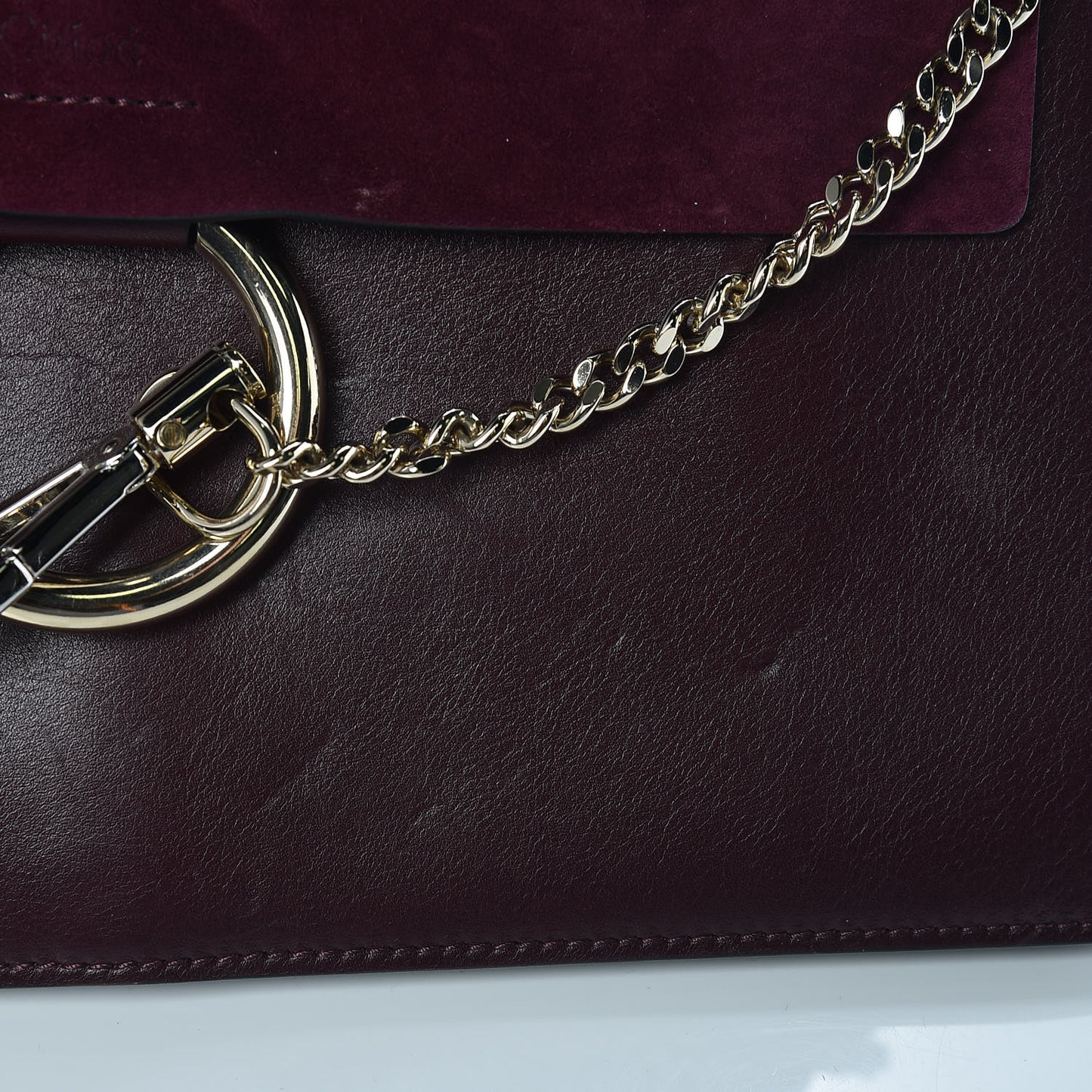 Suede Calfskin Medium Faye Shoulder Bag Dark Purple