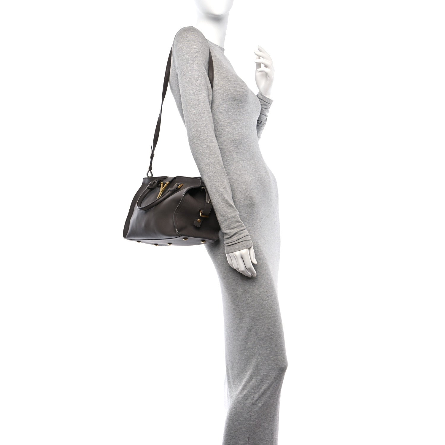 Saint Laurent Calfskin Small Classic Y Cabas Grey 2 of 14