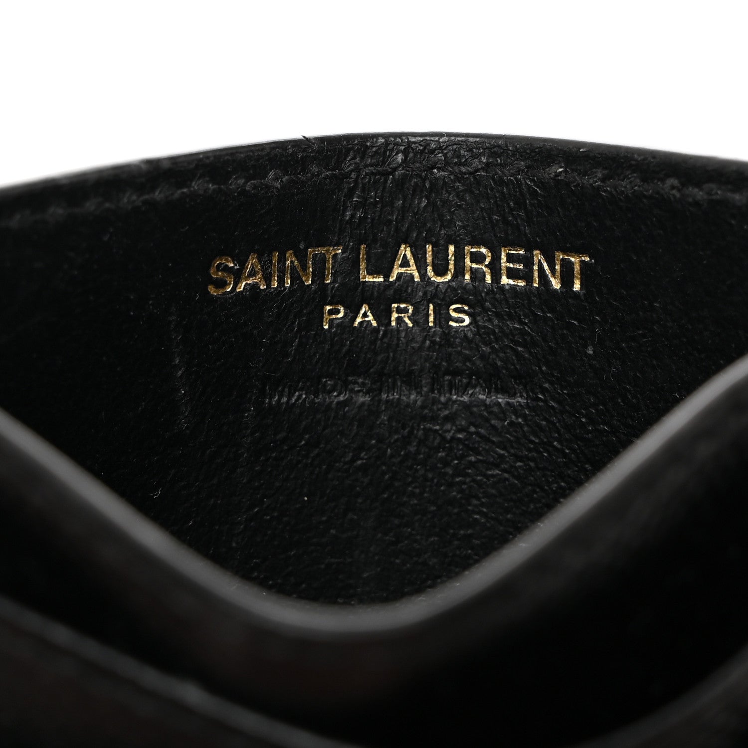 Saint Laurent Grain De Poudre Matelasse Chevron Monogram Credit Card Case Black 6 of 9