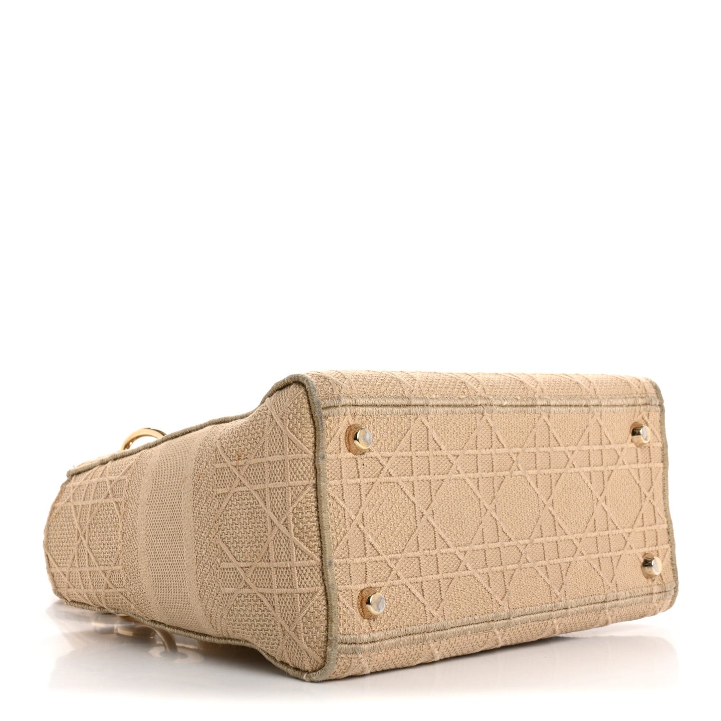 Canvas Embroidered Medium Lady D-Lite Beige