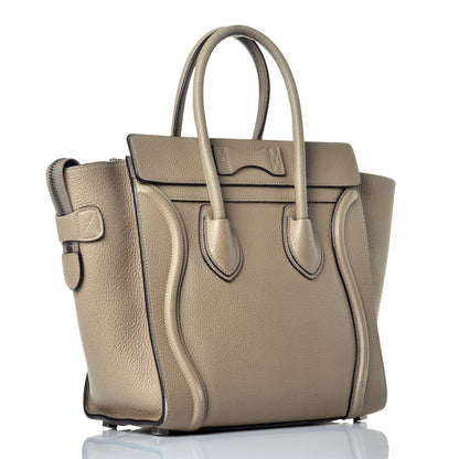 Celine Drummed Calfskin Micro Luggage Dune 3 of 9