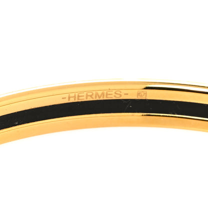 Hermes Enamel Printed Extra Narrow Couvertures Et Tenues De Jour Bracelet 4 of 5