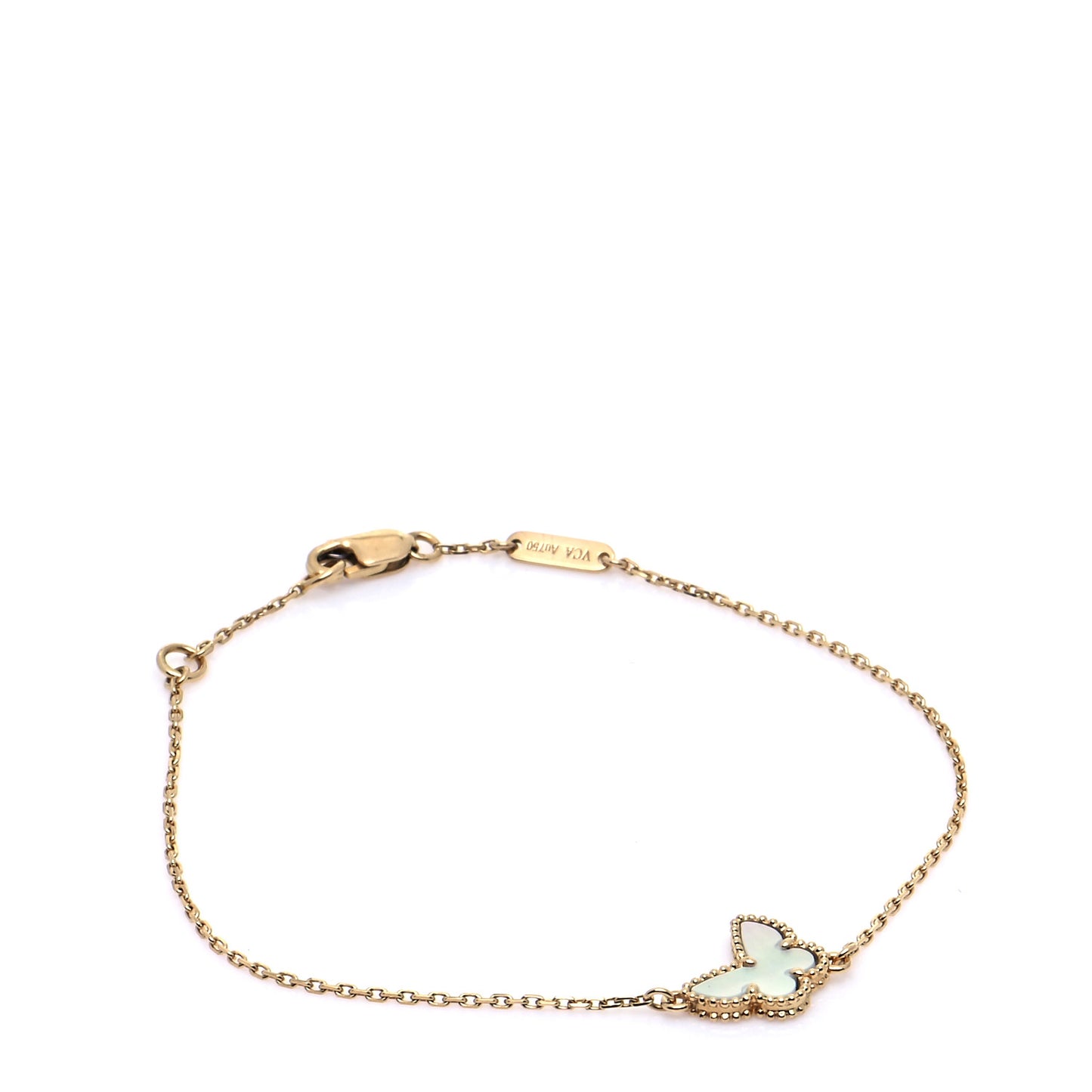 18K Yellow Gold Mother of Pearl Sweet Alhambra Butterfly Bracelet