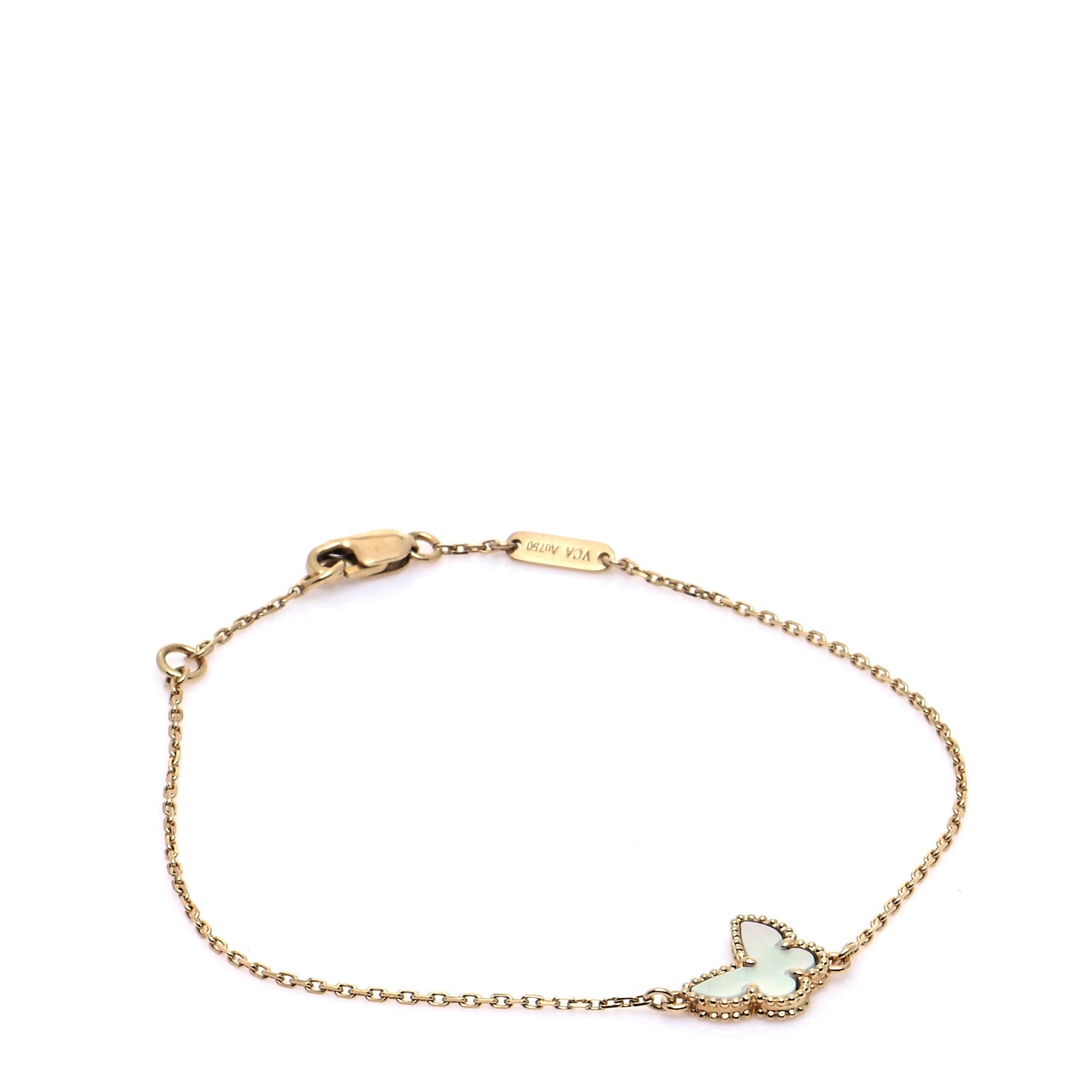 Van Cleef & Arpels 18K Yellow Gold Mother of Pearl Sweet Alhambra Butterfly Bracelet 1 of 9
