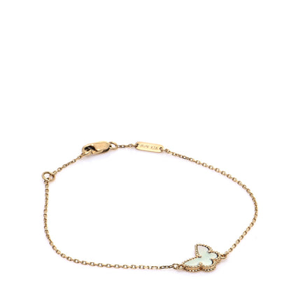 Van Cleef & Arpels 18K Yellow Gold Mother of Pearl Sweet Alhambra Butterfly Bracelet 1 of 9