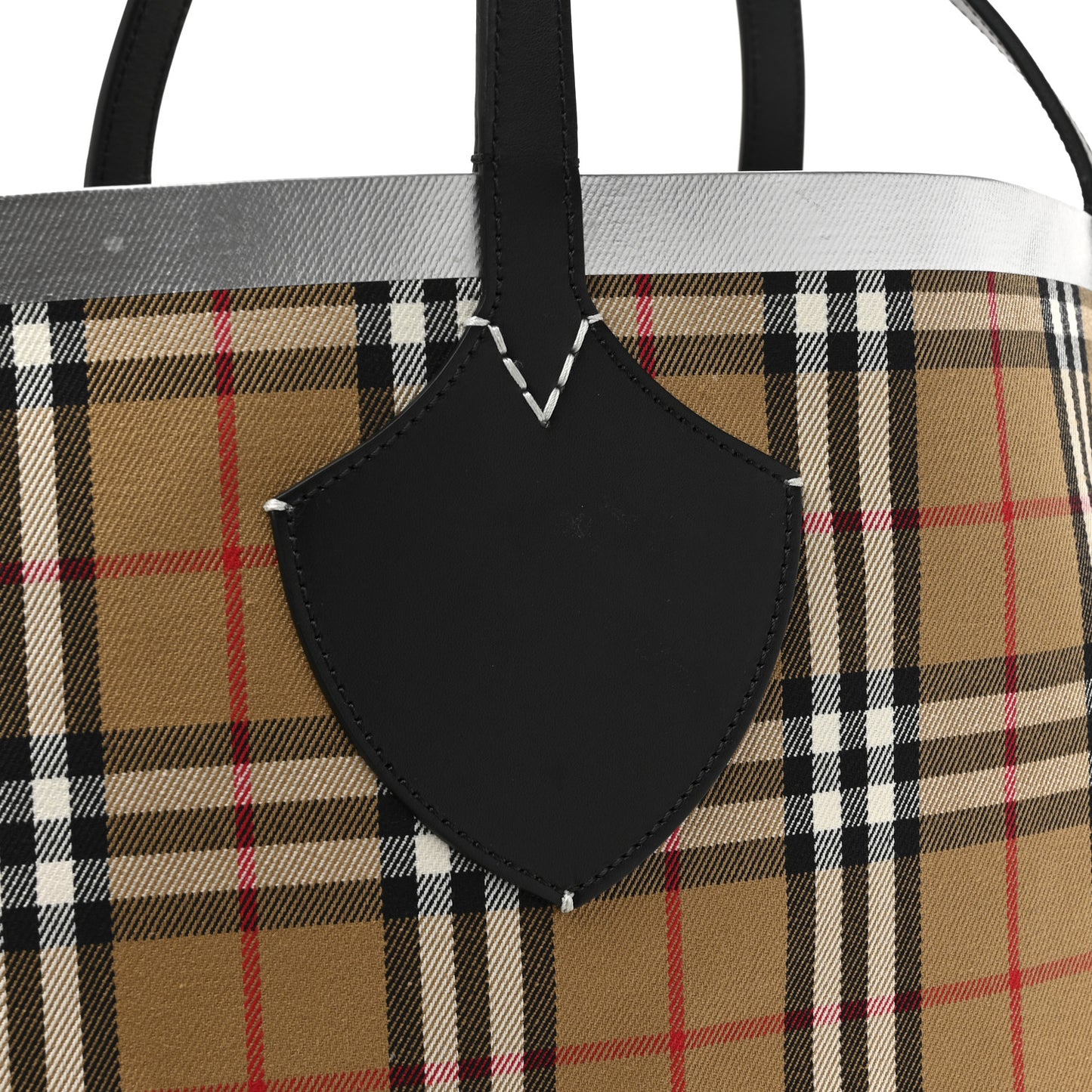 Vintage Check XL The Giant Reversible Tote Black Silver