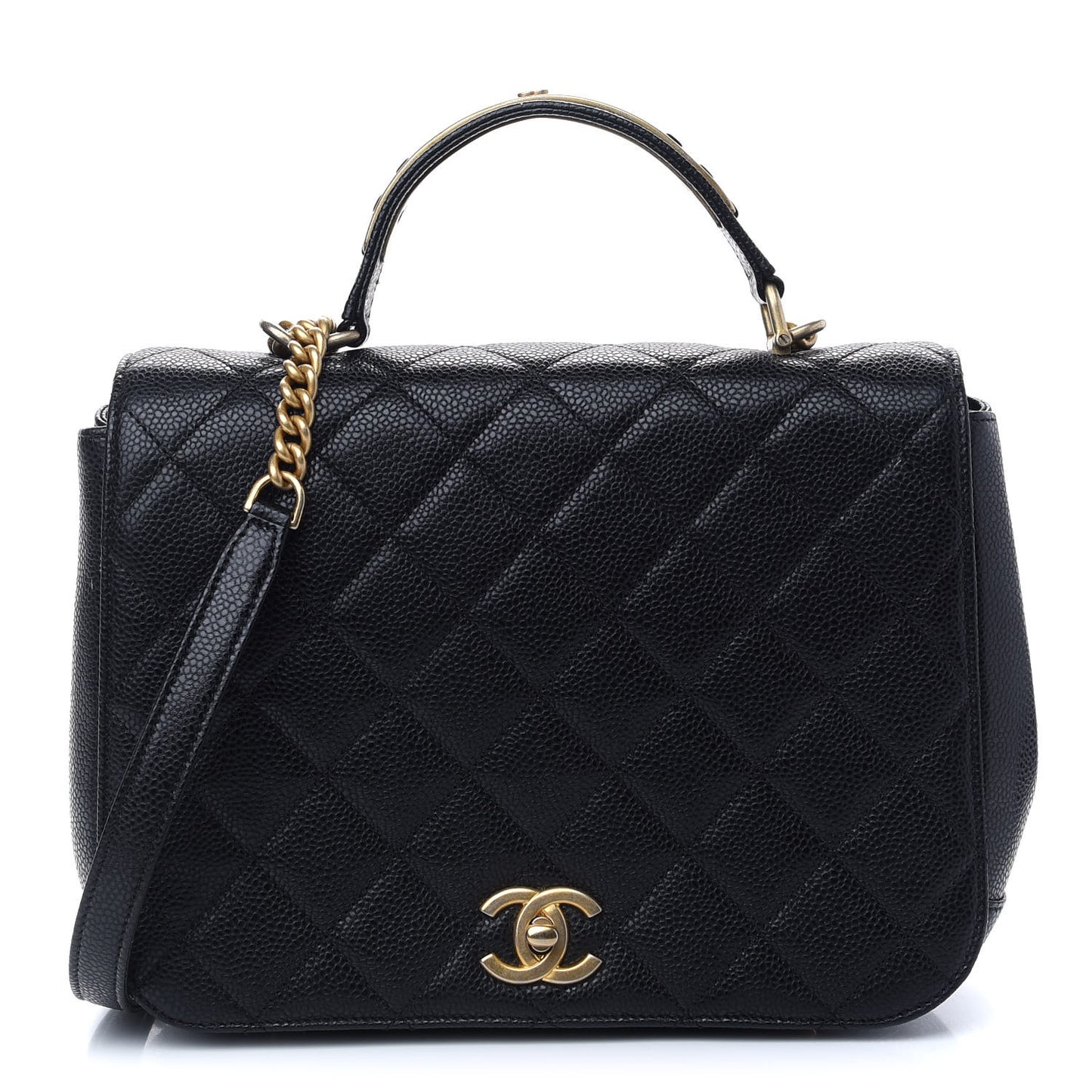 Caviar Carry Around Flap Bag Black