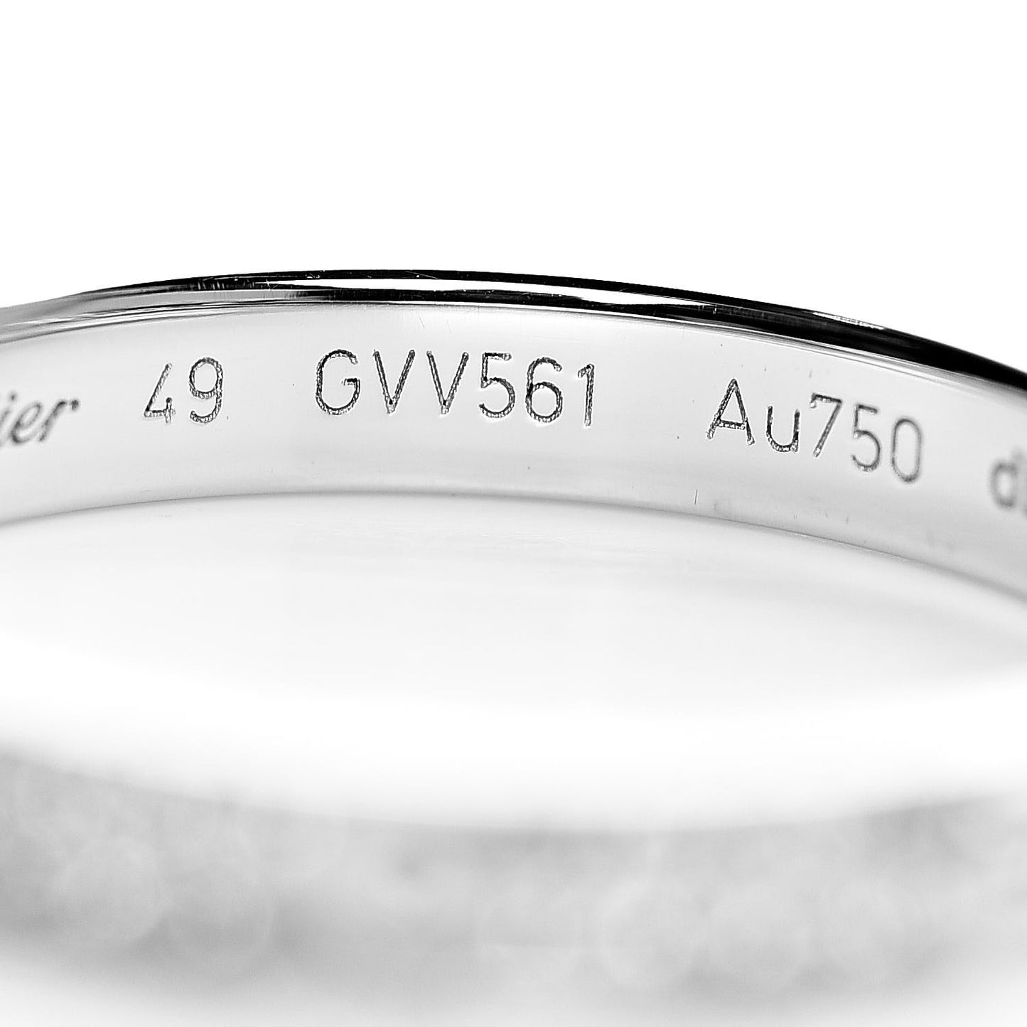 18K White Gold Diamond 2.6mm LOVE Paved Band Ring 49 4.75