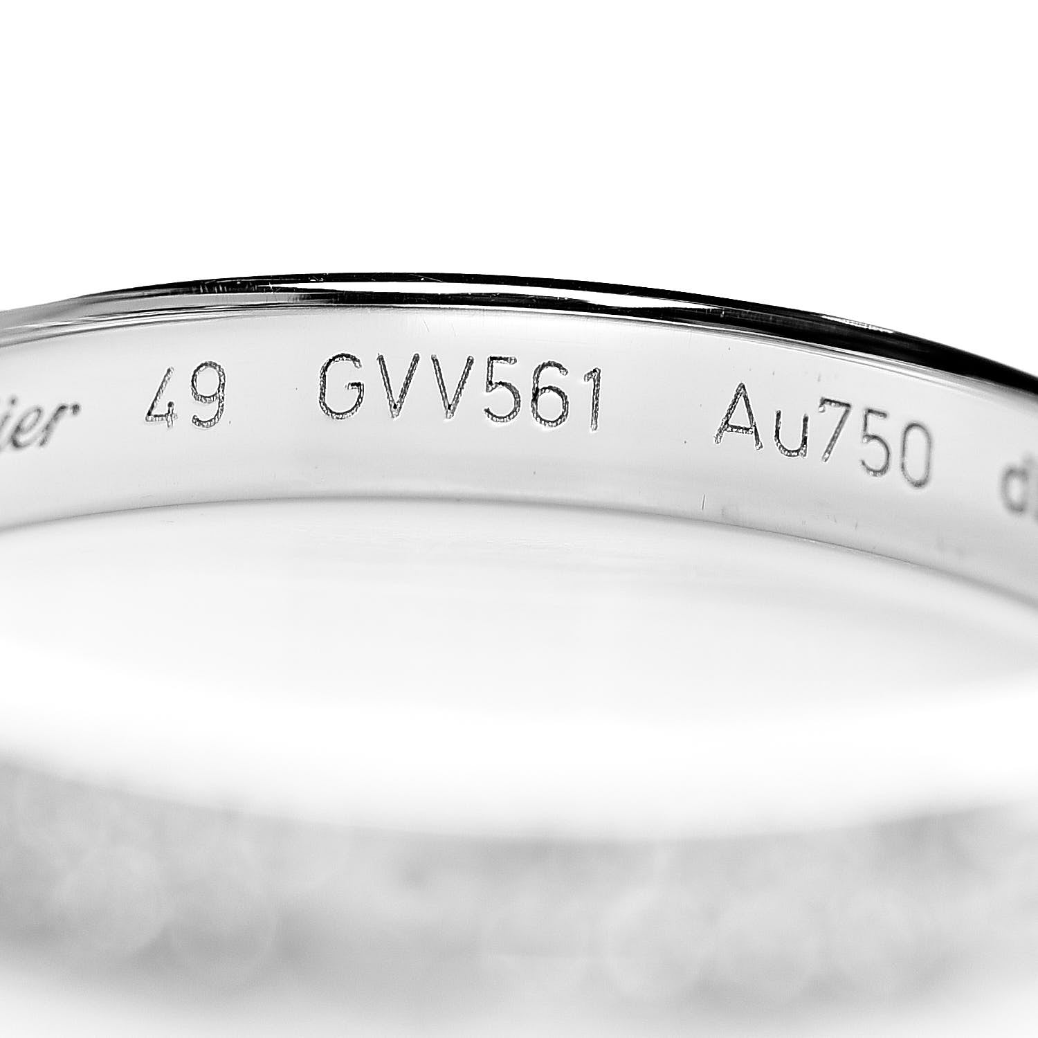 Cartier 18K White Gold Diamond 2.6mm LOVE Paved Band Ring 49 4.75 5 of 7