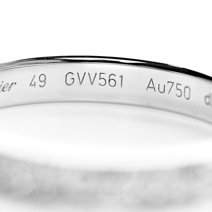 Cartier 18K White Gold Diamond 2.6mm LOVE Paved Band Ring 49 4.75 5 of 7