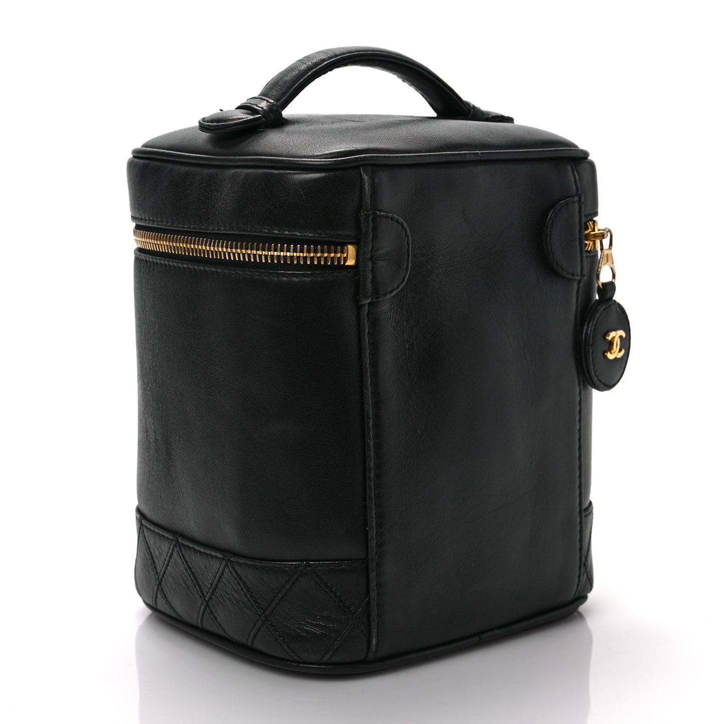 Lambskin Vanity Cosmetic Case Black