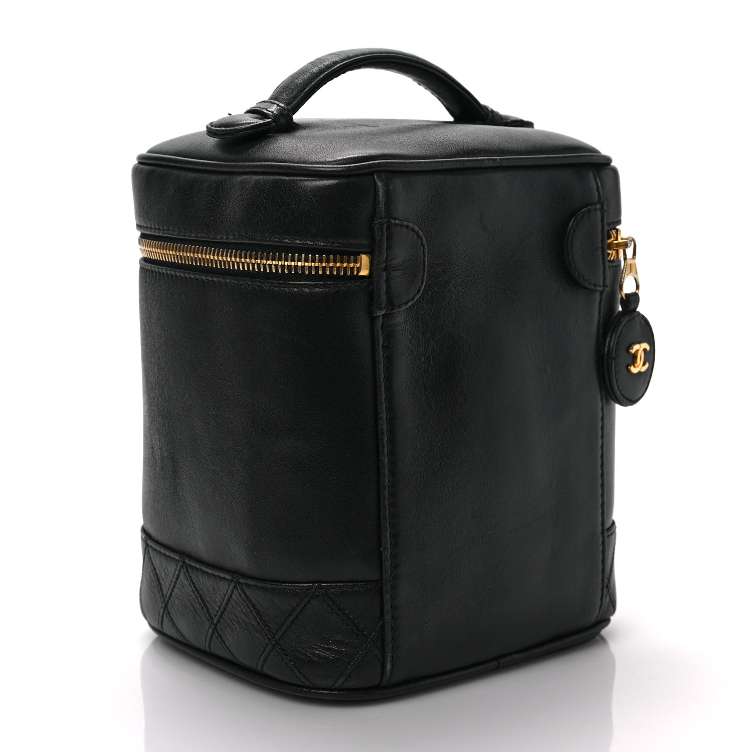 Chanel Lambskin Vanity Cosmetic Case Black 3 of 9