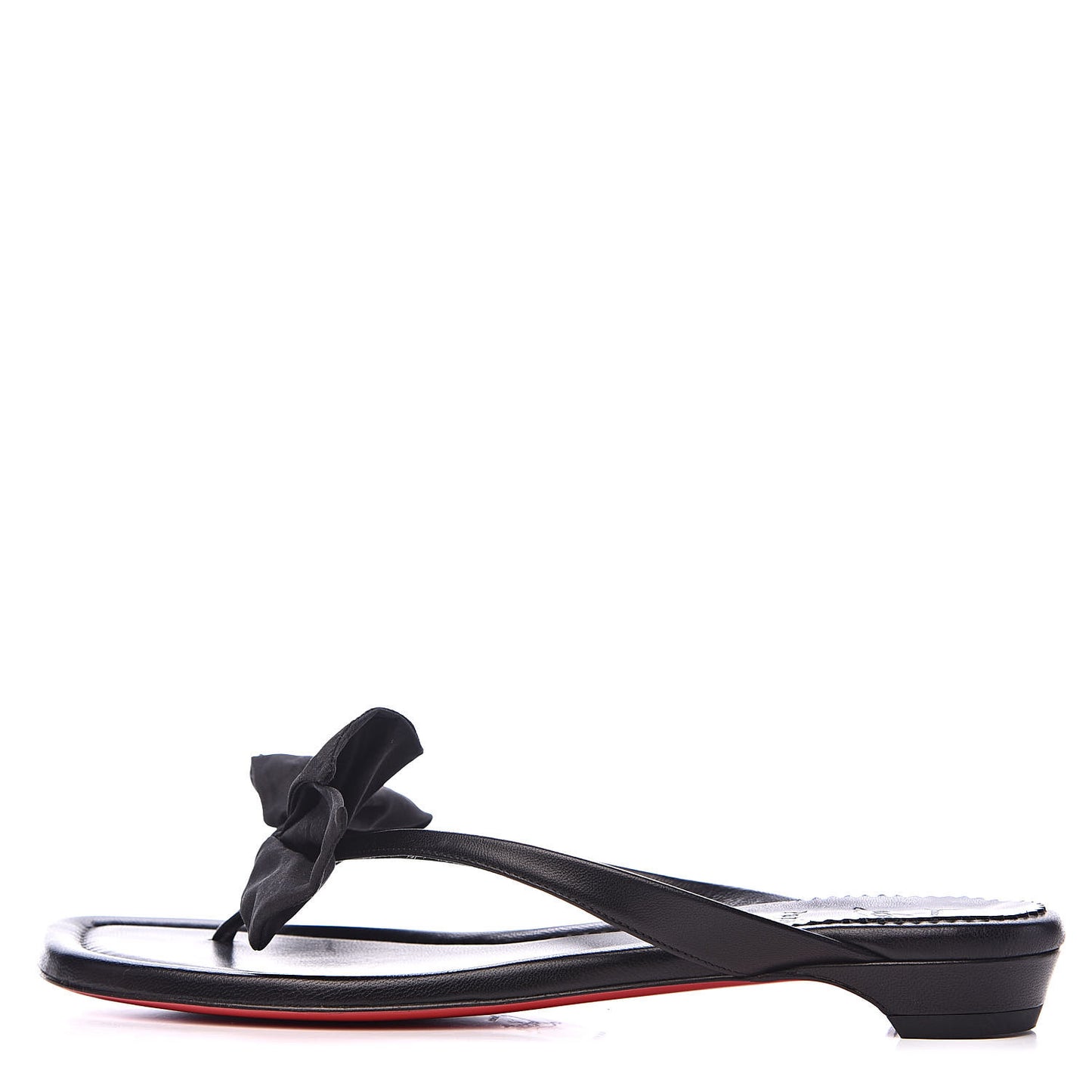 Nappa Vol Au Vent Flat Sandal 39 Black