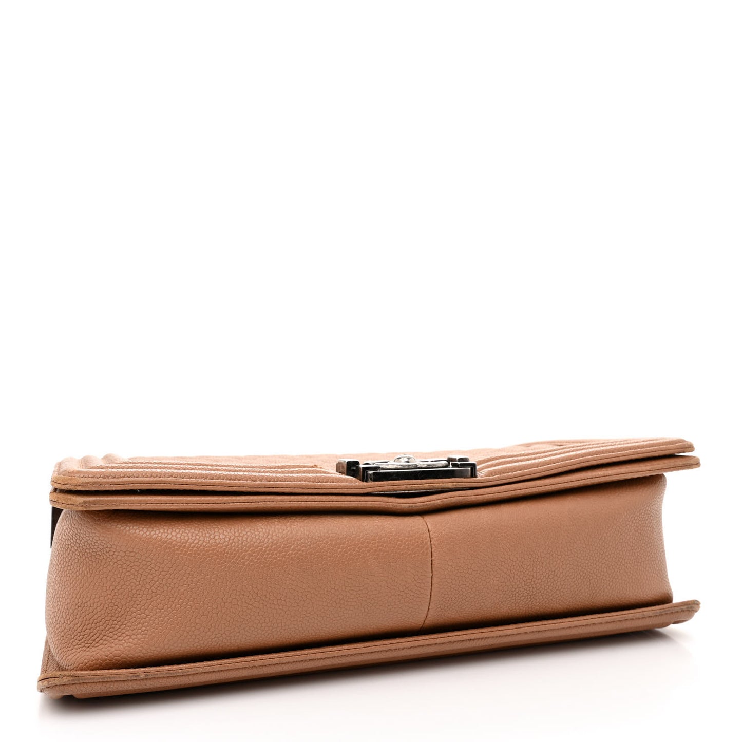 Caviar Quilted New Medium Boy Flap Light Brown