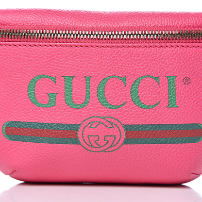 Gucci Grained Calfskin Small Logo Belt Bag Box Pink Green 8 of 11