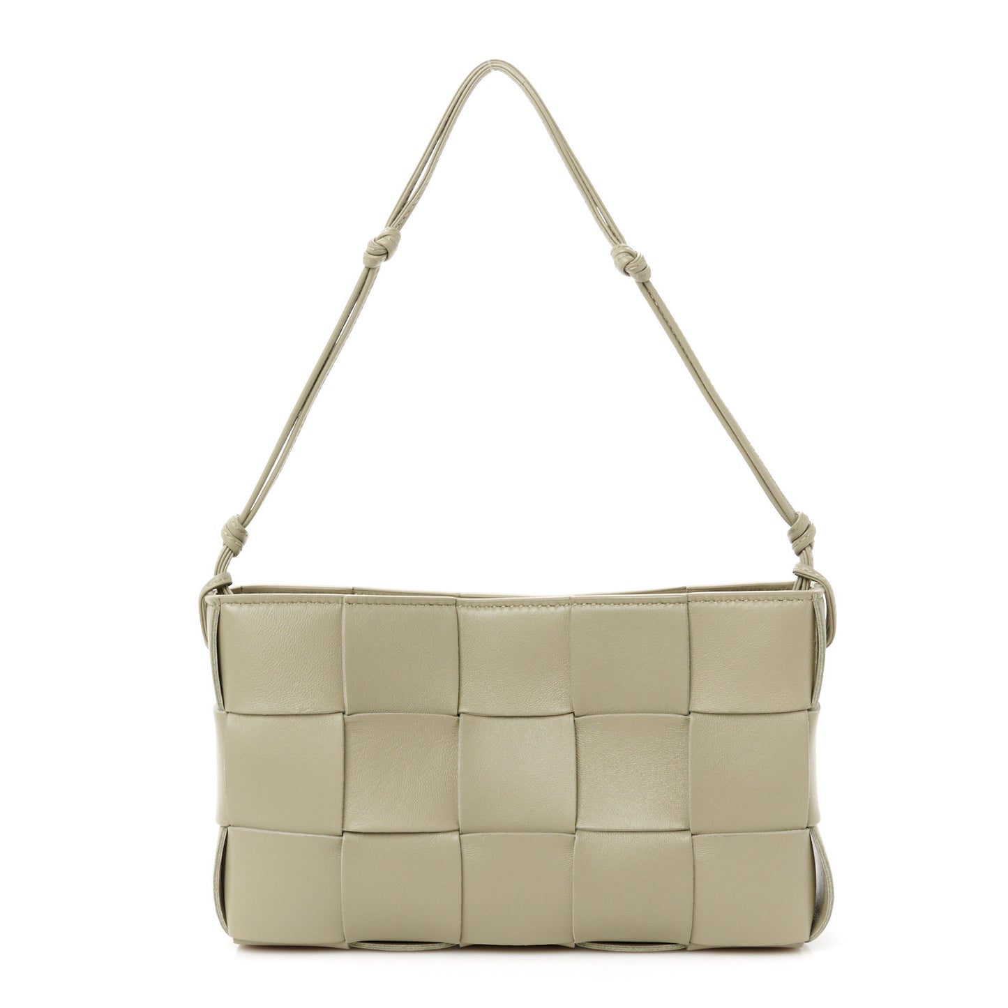 Calfskin Maxi Intrecciato Cassette Pouch On Strap Travertine