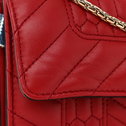 Bulgari Nappa Quilted Serpenti Forever Shoulder Bag Red 12 of 14