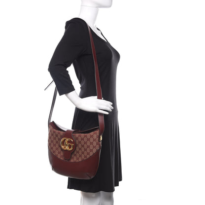 Gucci GG Monogram Calfskin Medium Arli Shoulder Bag Sahara Rubino Chardonnay 2 of 10