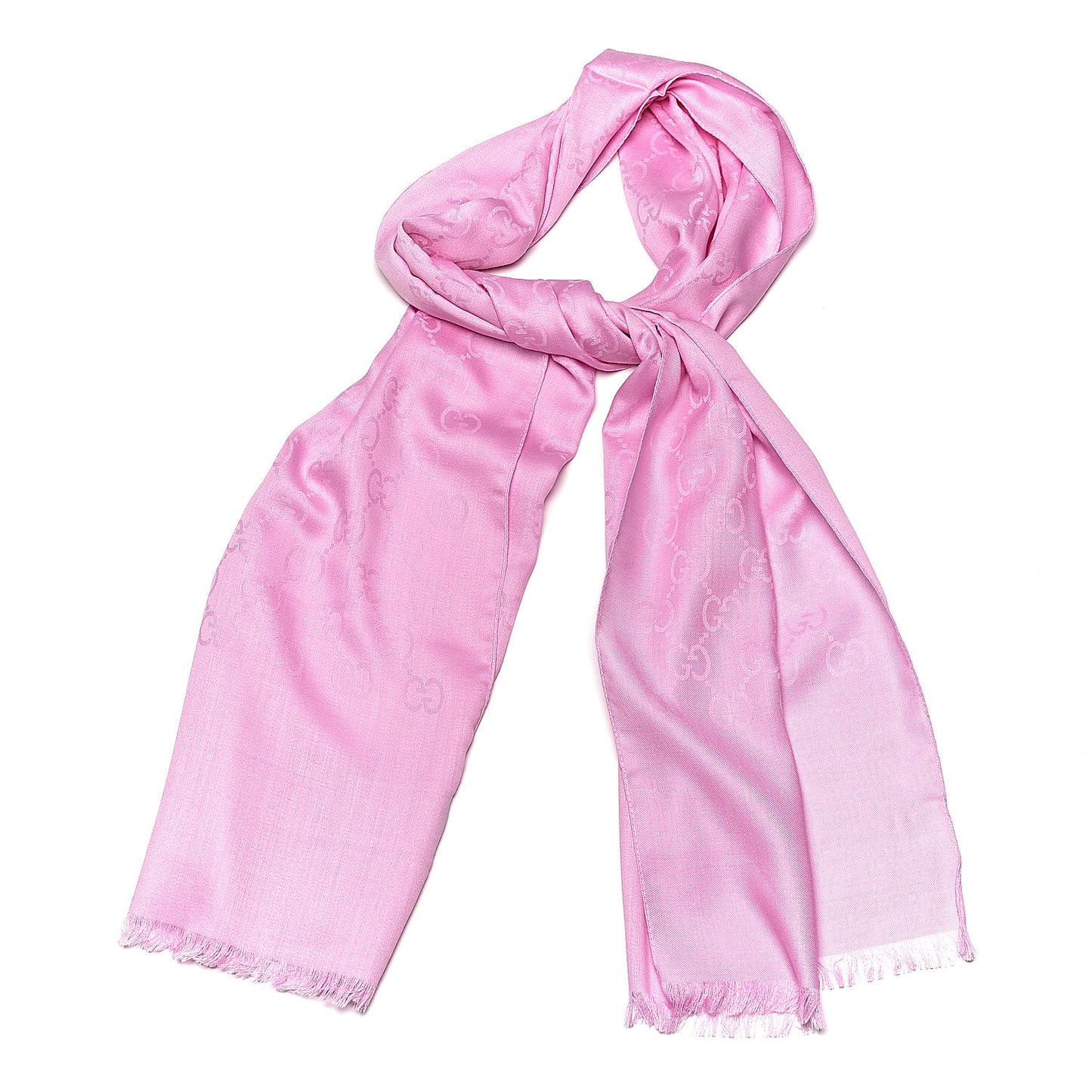 Wool Silk GG Monogram GGNat Scarf Rose