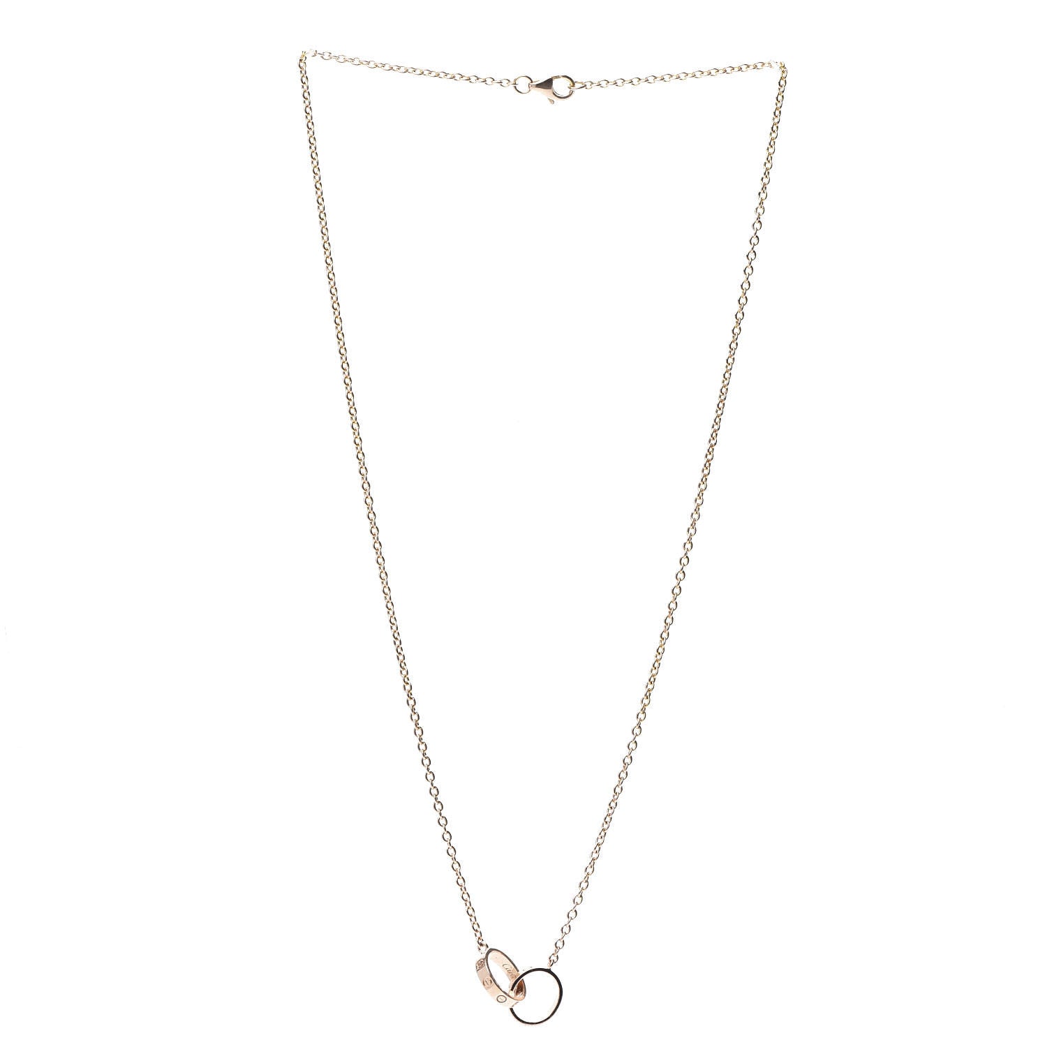 Cartier 18K Pink Gold Interlocking LOVE Necklace 3 of 8