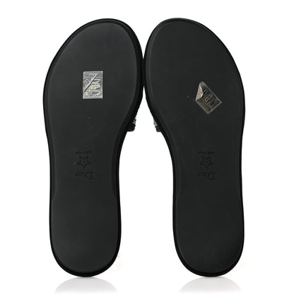Christian Dior Canvas Embroidered Toile De Jouy Chez Moi Sandal 40 Black 5 of 8